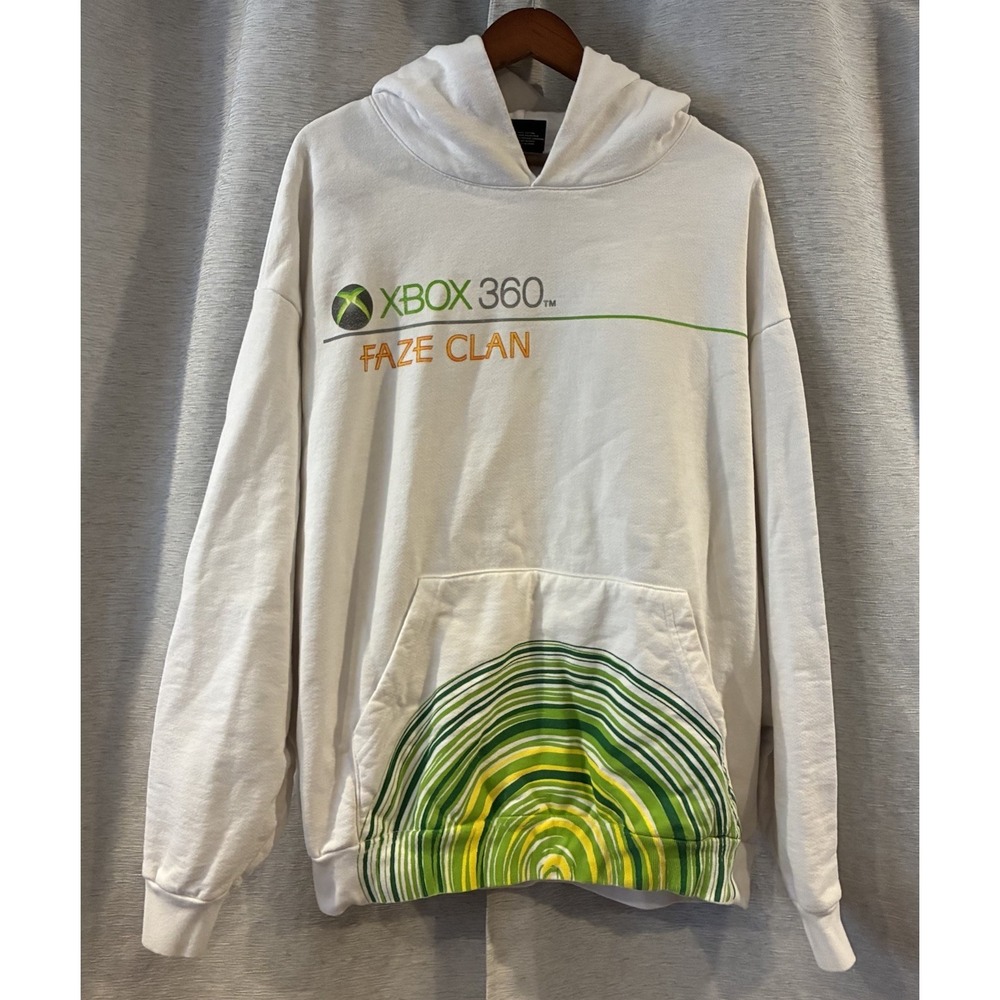Xbox 360 x Faze Clan White Hoodie Microsoft Size 2XL